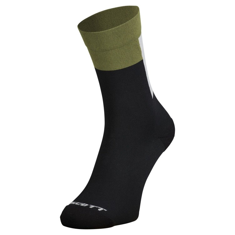 Calcetín Block Stripe Crew Black/Fir Green