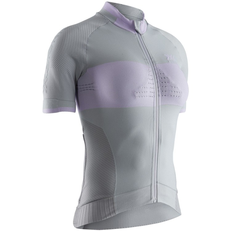 Maillot M/C Invent Bike Race Zip Mujer Dolomite Grey/Magnolia Purple X-Bionic