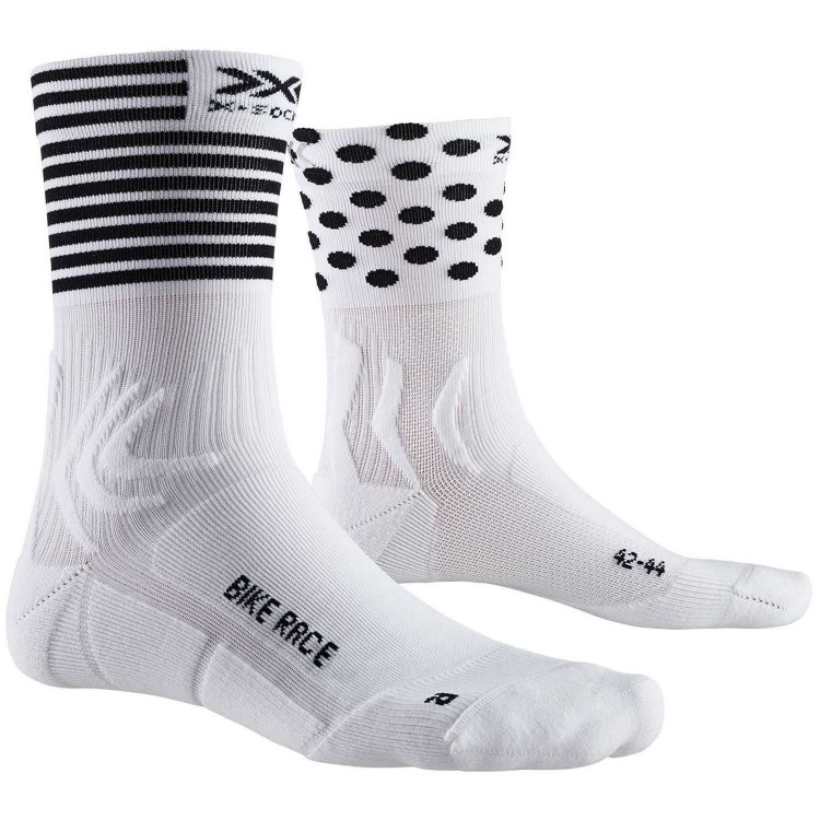 Calcetín Bike Race Arctic White/Dot/Stripe X-Bionic