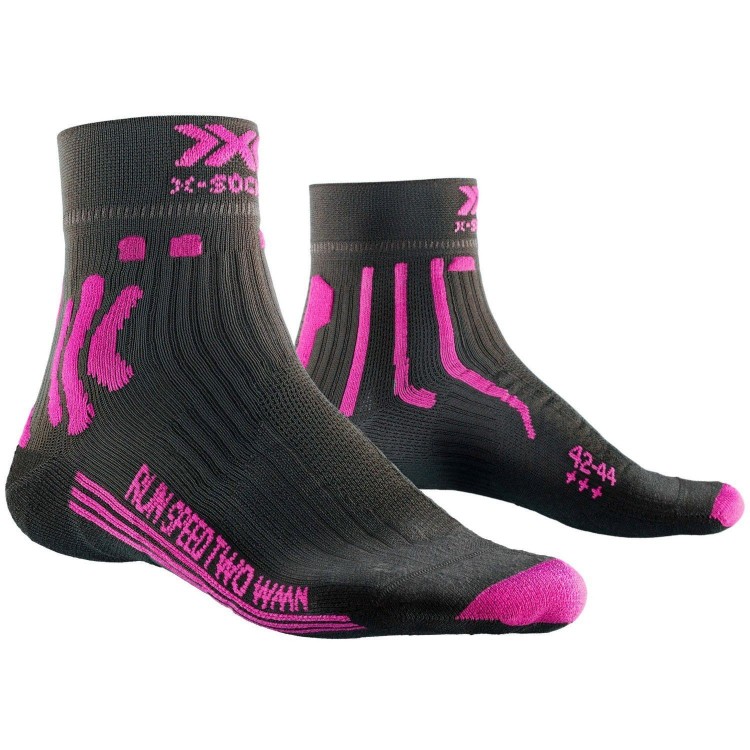 Calcetín Run Speed Two 4.0 Mujer Dolomite Grey/Neon Flamingo X-Bionic