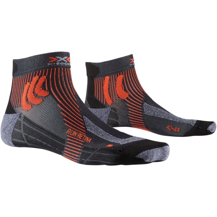 Calcetín Run Retina 4.0 Hombre Stone Grey Melange/X-Orange X-Bionic