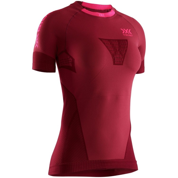 Camiseta M/C Invent Run Speed Mujer Namib Red/Neon Flamingo X-Bionic