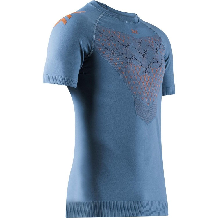 Camiseta M/C Twyce Run Hombre Mineral Blue/Orange X-Bionic